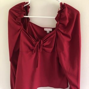 Topshop red blouse